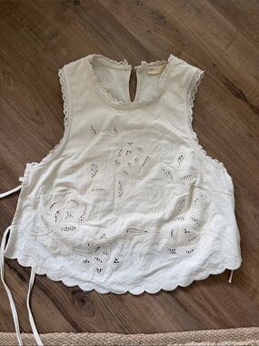 Embroidered Sleeveless Top